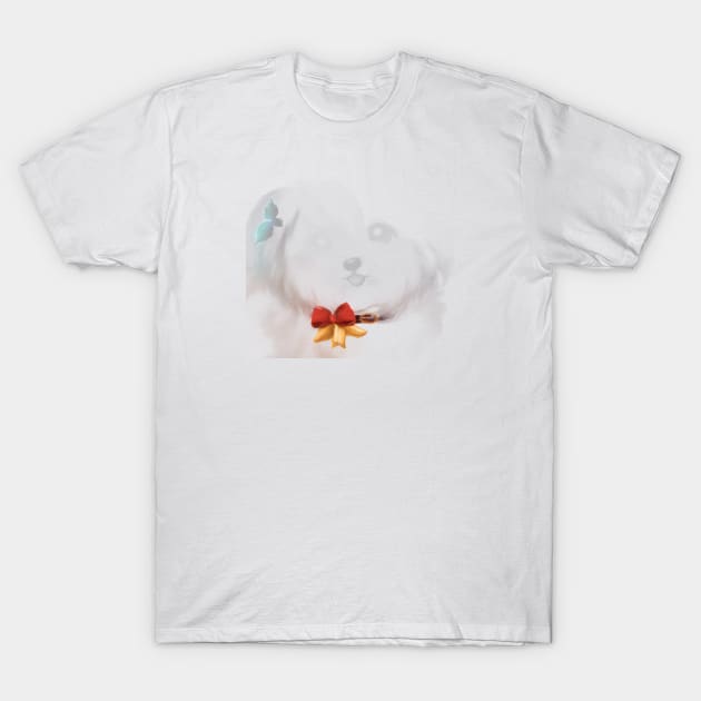 Cute Maltese Dog Drawing T-Shirt by Play Zoo